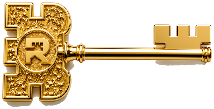 The gold Royal Key, with the Royal Mortgage R on its bow